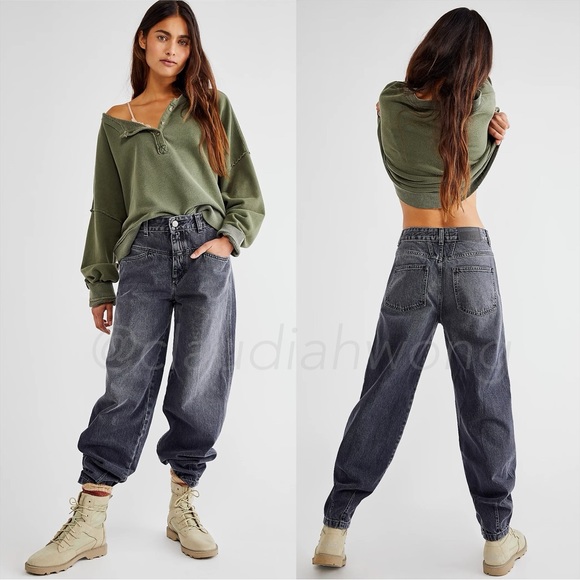 CLOSED Pedal Jeanie Barrel Leg Jeans in Mid Grey